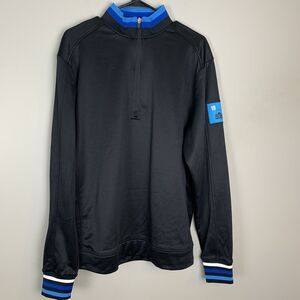 Bunker Mentality Mens XL Black Blue Quarter Zip UK Golf Pullover Active